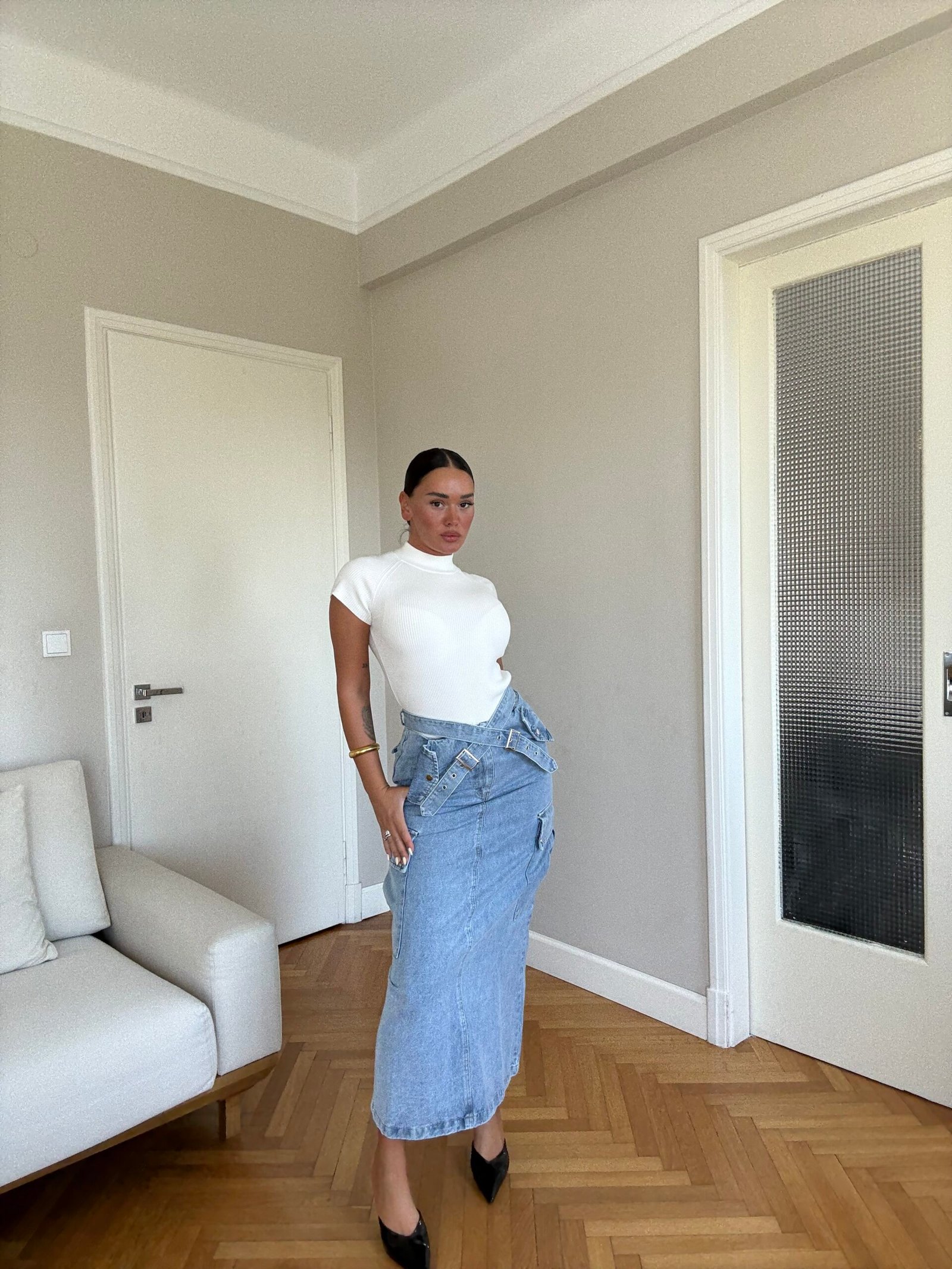 FUND DENIM I GJATË ME XHEPA CARGO