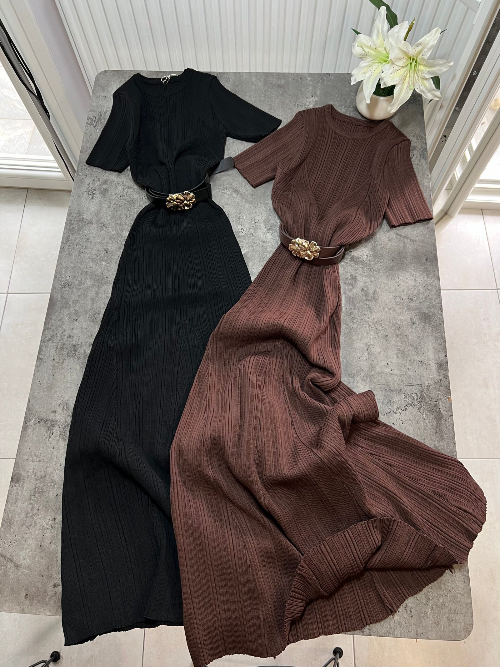 FUSTAN I GJATË ELEGANT ME RRIP DEKORATIV