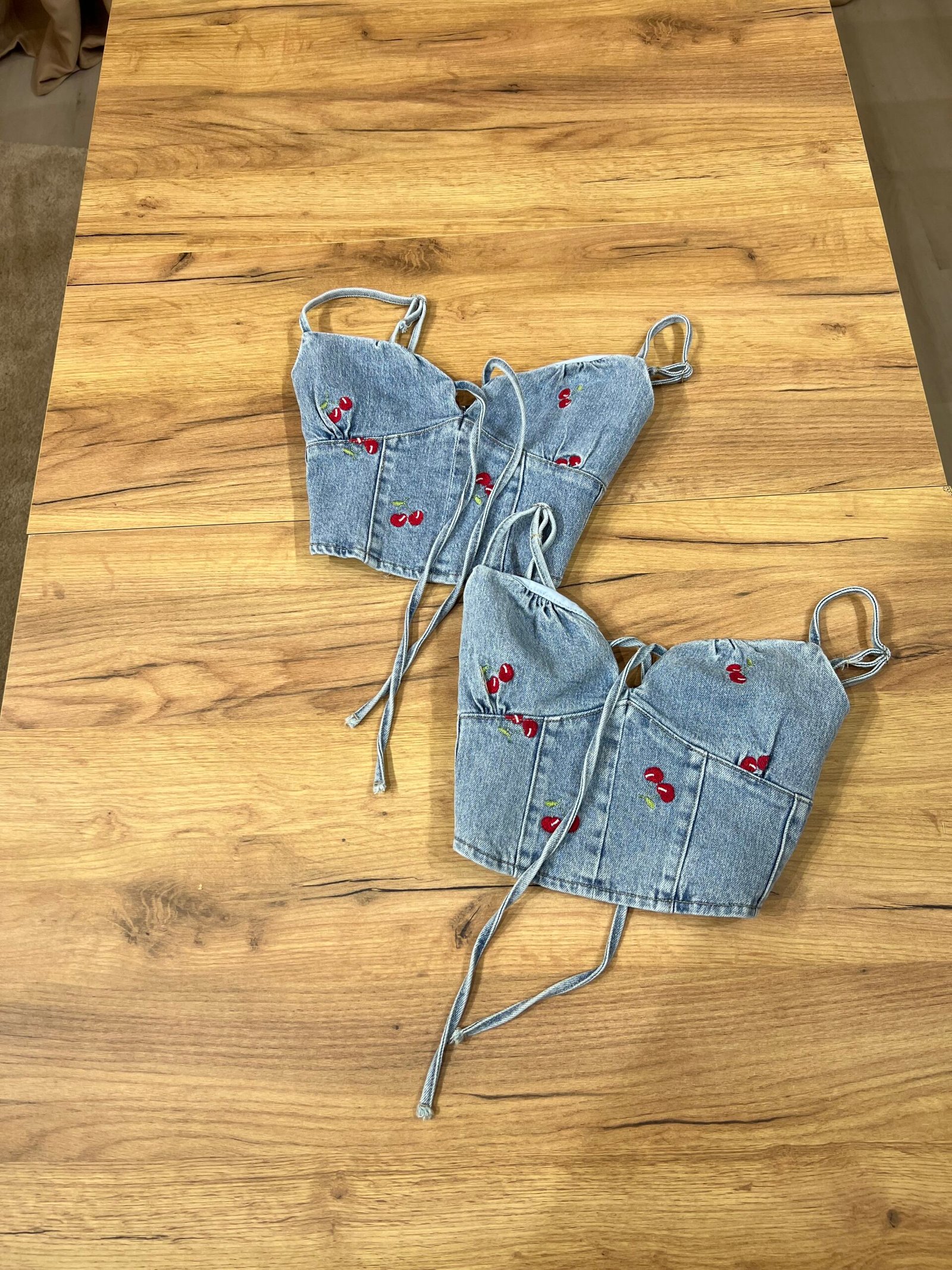 CROP TOP DENIM ME QERSHI