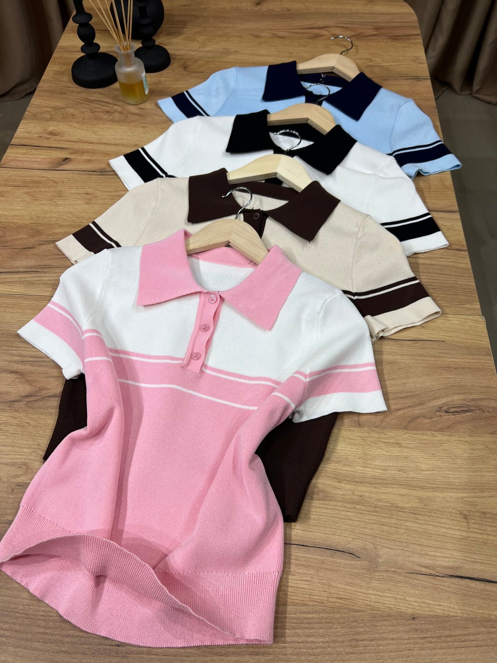 T-SHIRT POLO KNIT CHIC ME KONTRAST