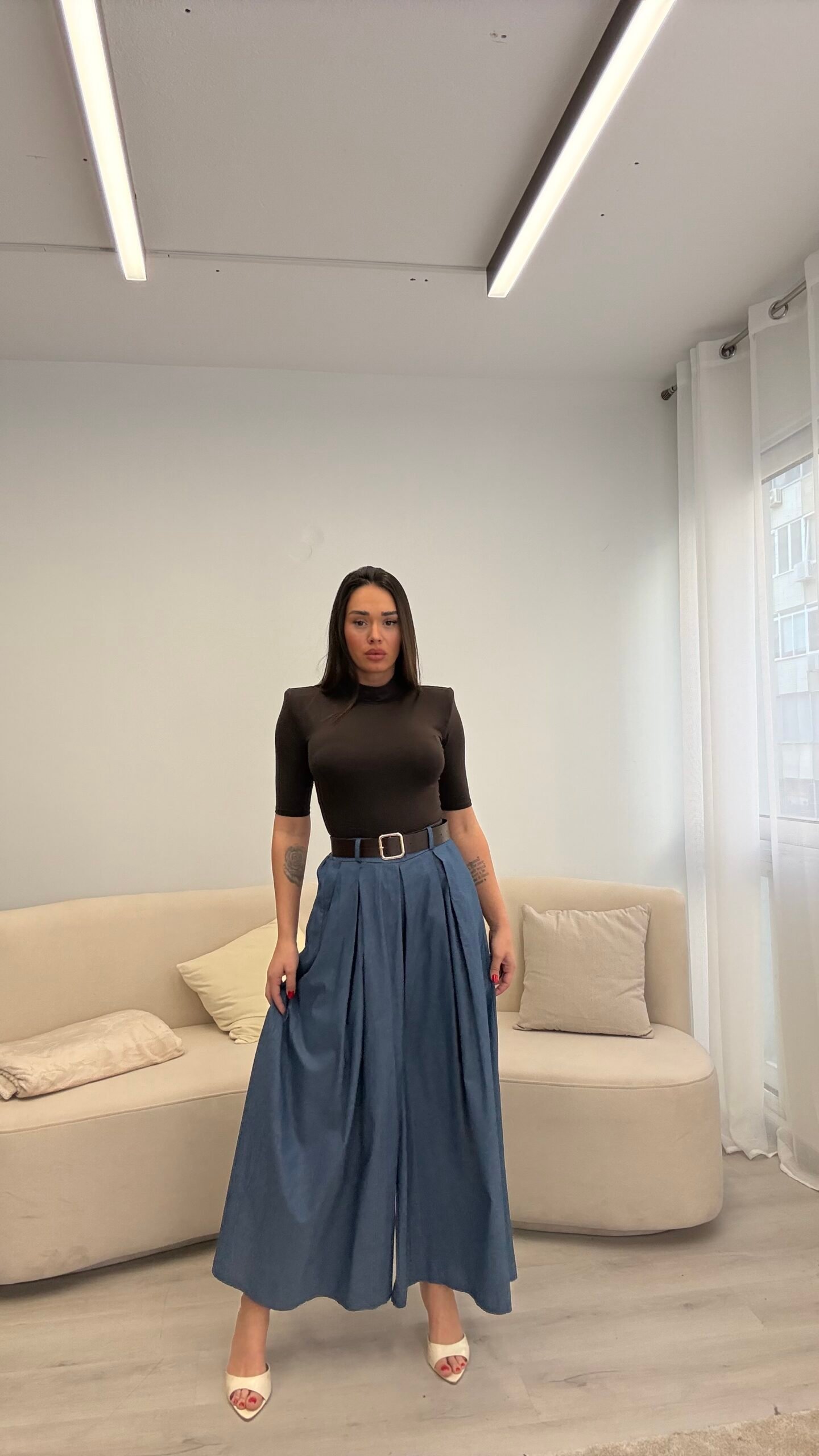 PANTALLONA DENIM WIDE-LEG