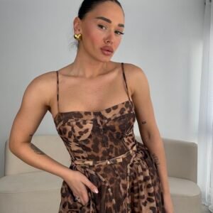 FUSTAN MIDI LEOPARD ME BUST CORSET