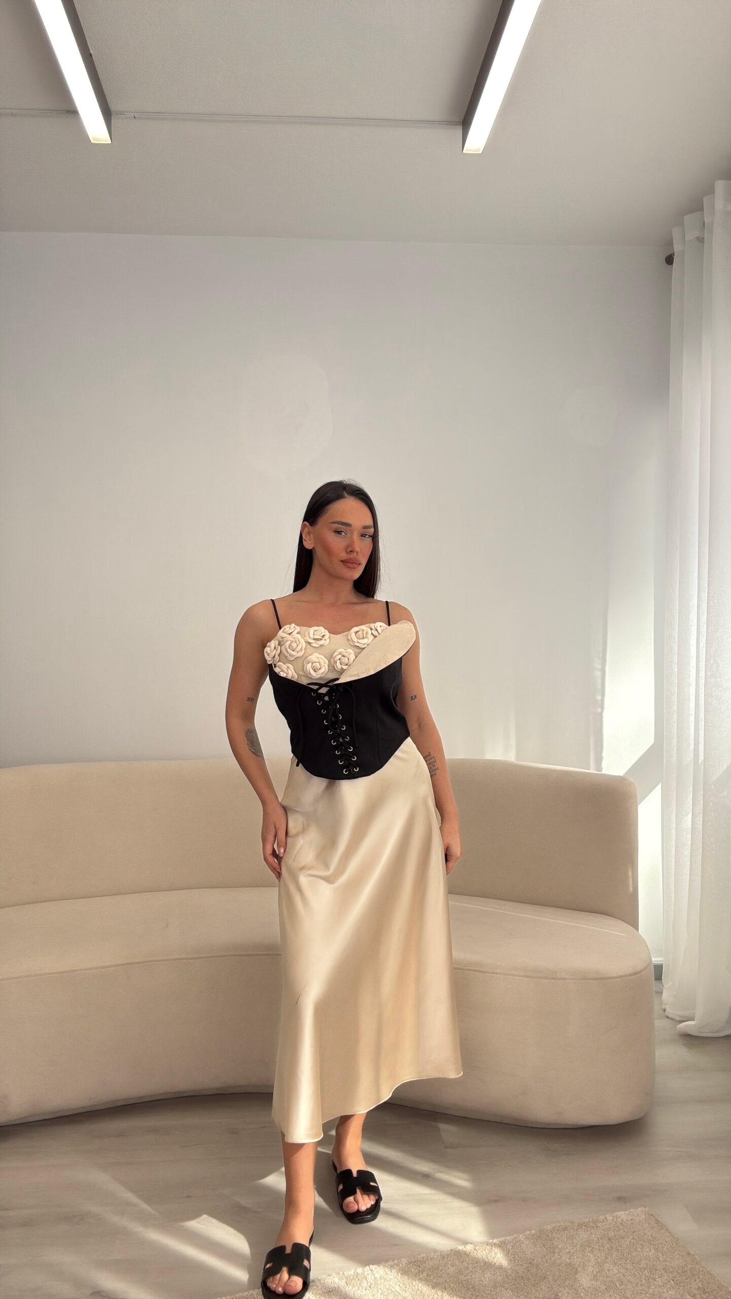 BUST CORSET ME DETAJE FLORALE