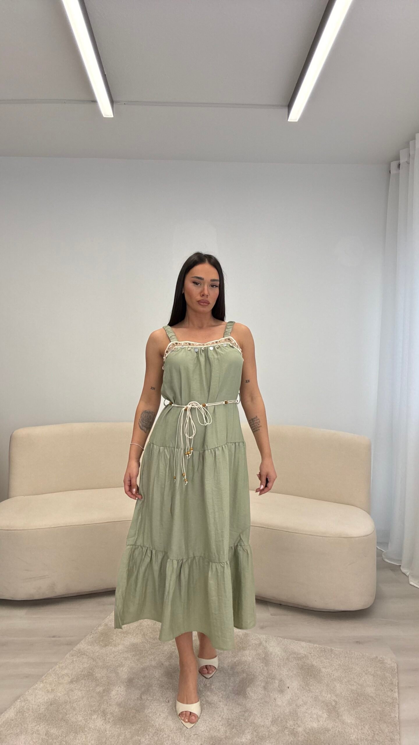 FUSTAN VEROR ME RRIPA DHE DETAJE BOHO