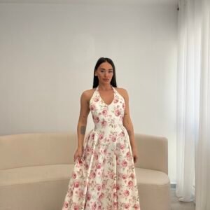FUSTAN I GJATË FLORAL HALTER