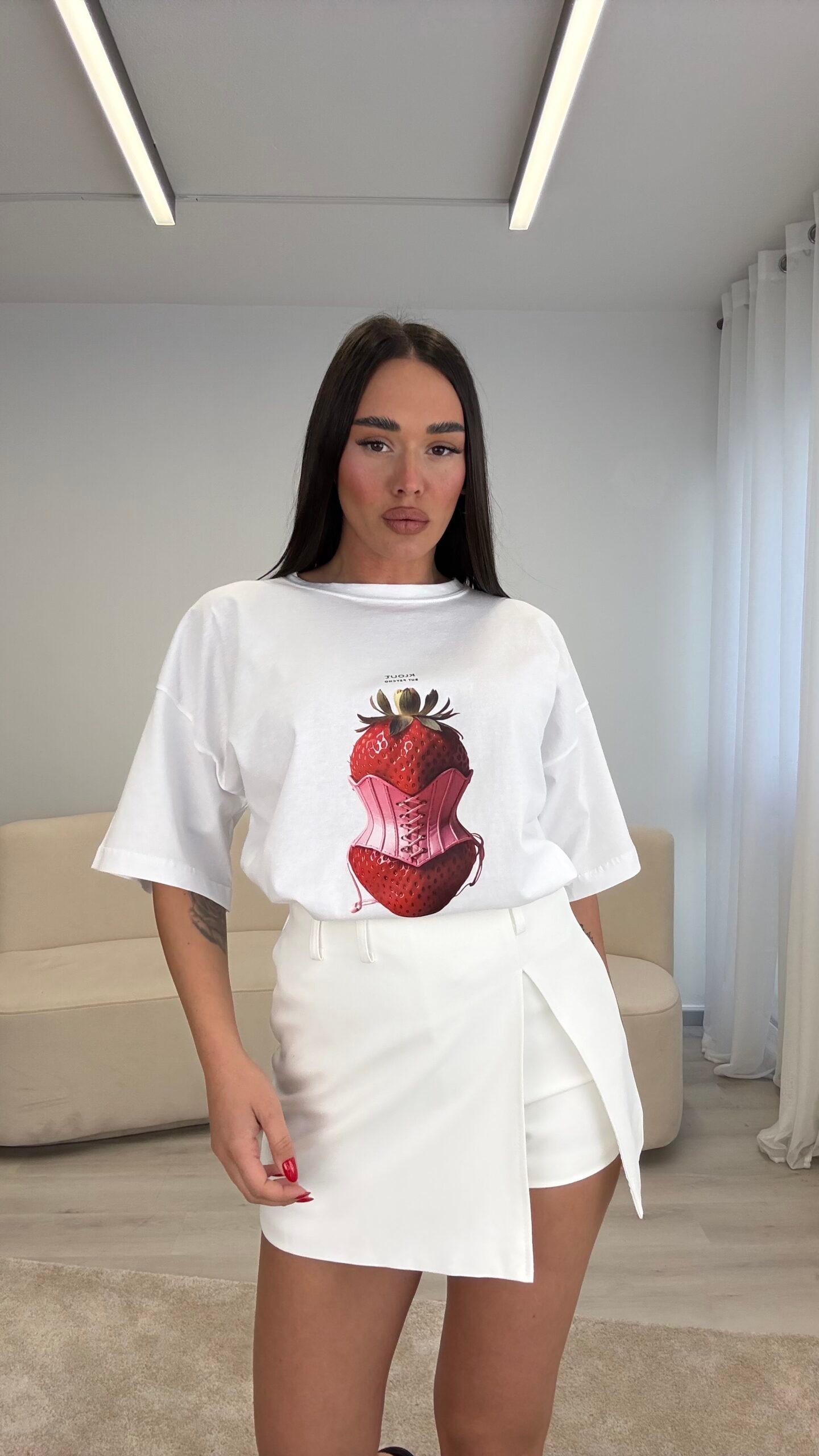T-SHIRT ME PRINT STRAWBERRY CORSET