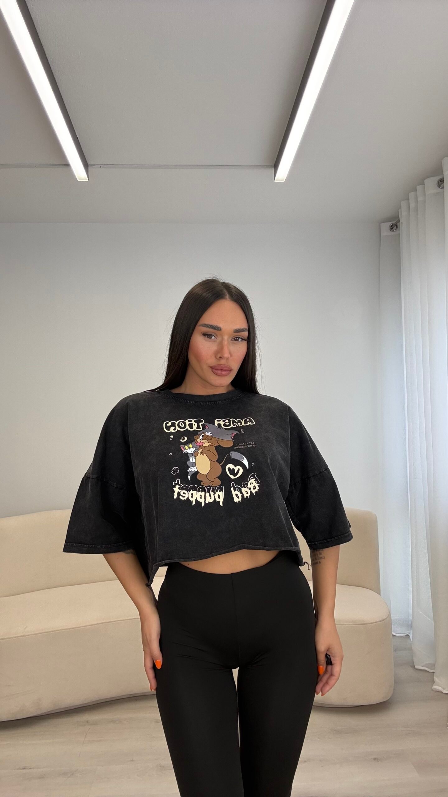 T-SHIRT CROP OVERSIZE “TOM & JERRY”